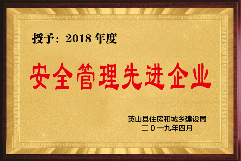 安全管理先进奖